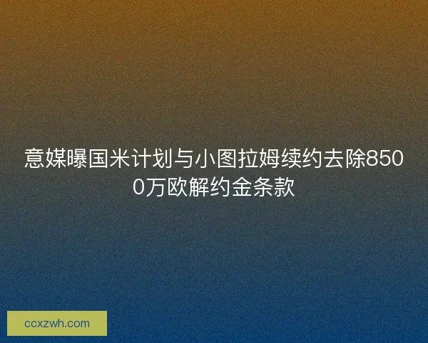 意媒曝国米计划与小图拉姆续约去除8500万欧解约金条款