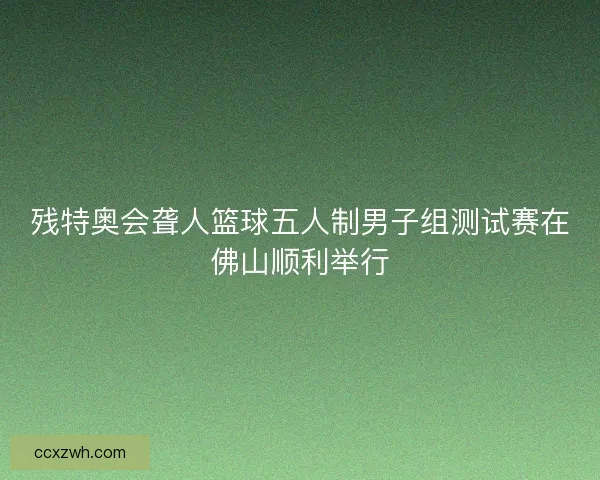 残特奥会聋人篮球五人制男子组测试赛在佛山顺利举行
