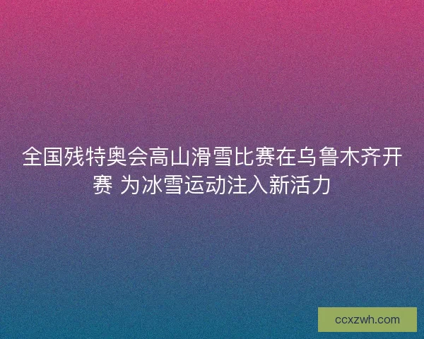 全国残特奥会高山滑雪比赛在乌鲁木齐开赛 为冰雪运动注入新活力