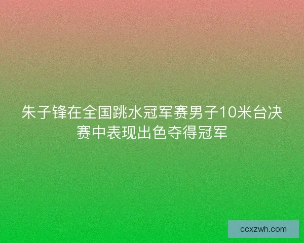 朱子锋在全国跳水冠军赛男子10米台决赛中表现出色夺得冠军