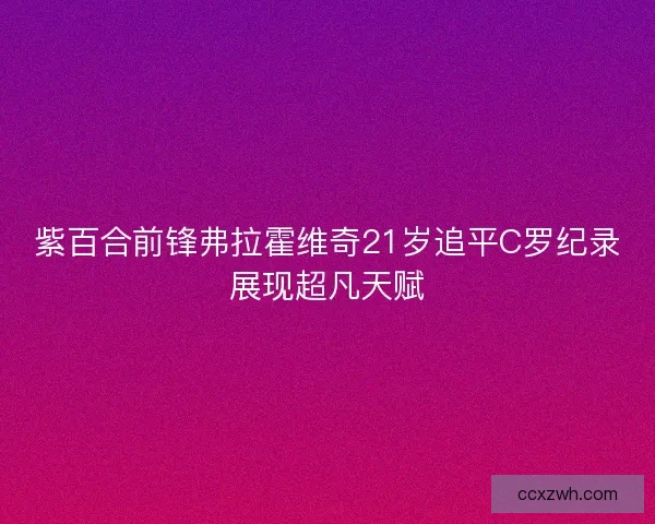 紫百合前锋弗拉霍维奇21岁追平C罗纪录展现超凡天赋