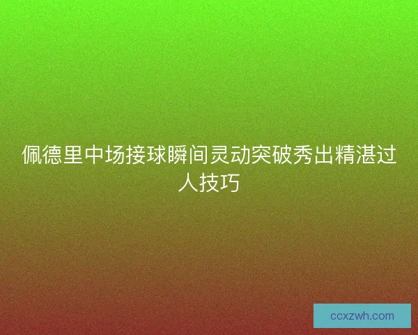 佩德里中场接球瞬间灵动突破秀出精湛过人技巧